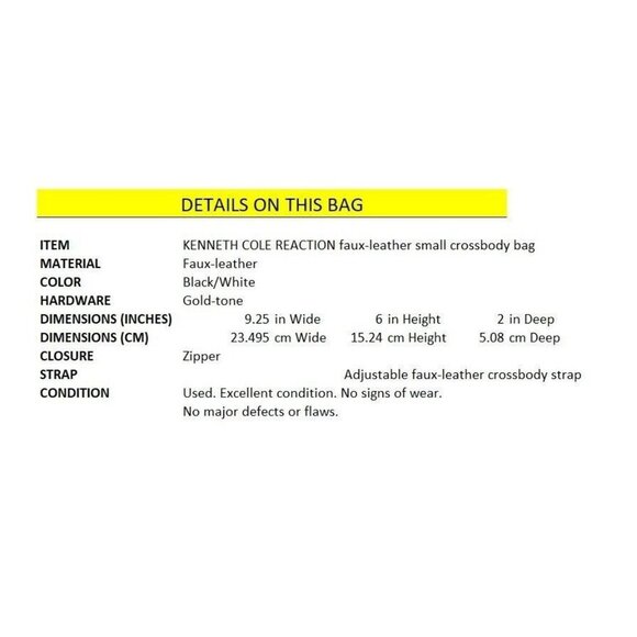 KENNETH COLE REACTION faux-leather women's crossbody bag - BLACK/WHITE - Picture 9 of 9